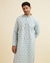 Light Blue Jaal and Medallion Patterned Kurta Set